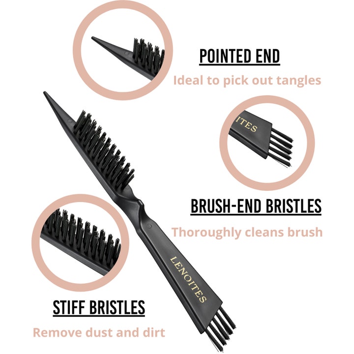 Wild Boar Hair Brush with Cleaning Tool