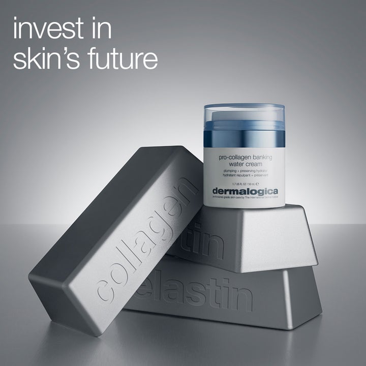 Dermalogica Pro-Collagen Banking Water Cream 50 ml återfuktande ansiktskräm på silverfärgade block