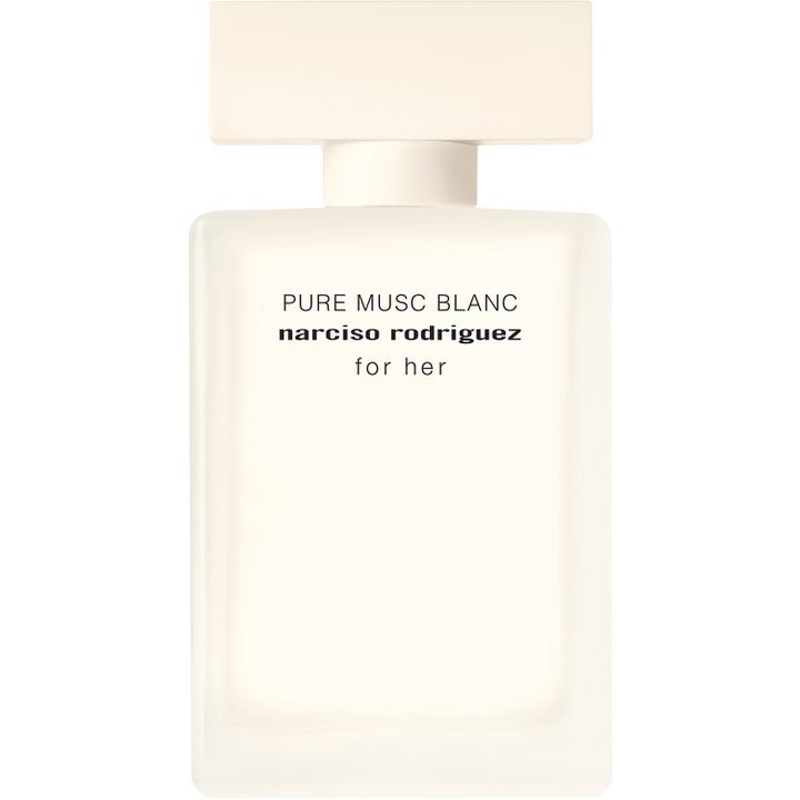 Narciso Rodriguez For Her Pure Musc Blanc Intense 50 ml parfym i vit frostad glasflaska med vitt lock