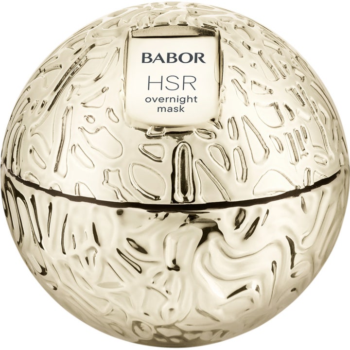 Babor HSR Lifting Overnight Mask 50 ml anti age mask nattkräm i en lyxig mönstrad guldglänsande klotformad burk
