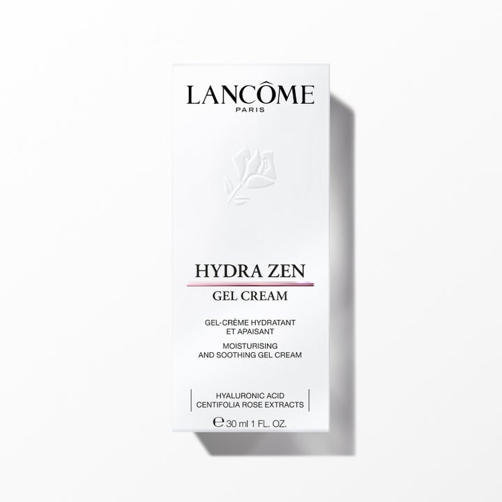 Lancôme Hydra Zen Moisturizing Gel Cream 30 ml återfuktande ansiktskräm i vit ytterförpackning med rosa detaljer
