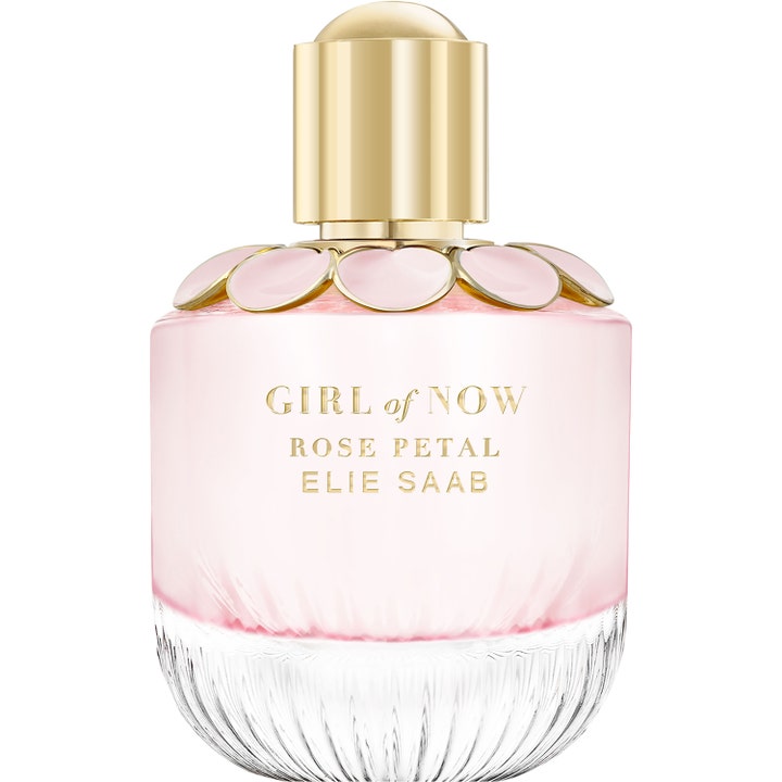 Elie Saab Girl of Now Rose Petal 90 ml Elie Saab rosparfym i rund glasflaska med rosa kronblad och guldkork