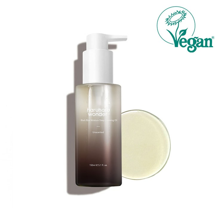 haruharu wonder Black Rice Moisture Deep Cleansing Oil 150 ml vegansk rengöringsolja i tonad pumpflaska