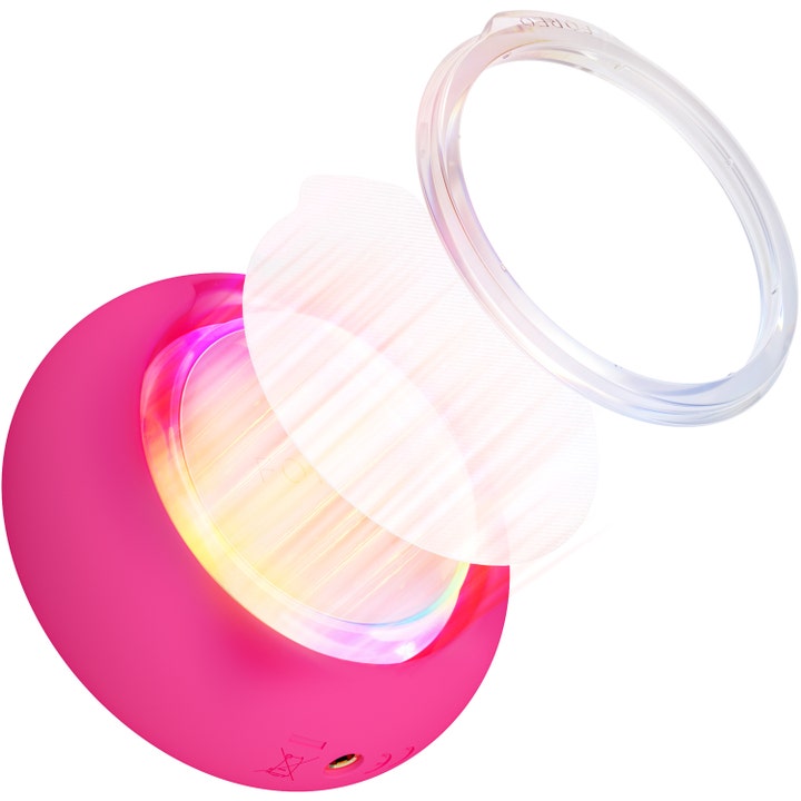 FOREO UFO 3 Fuchsia 1 st lyxig hudvärdsteknologi med fästring och mask för effektiv ansiktsbehandling hemma LED.