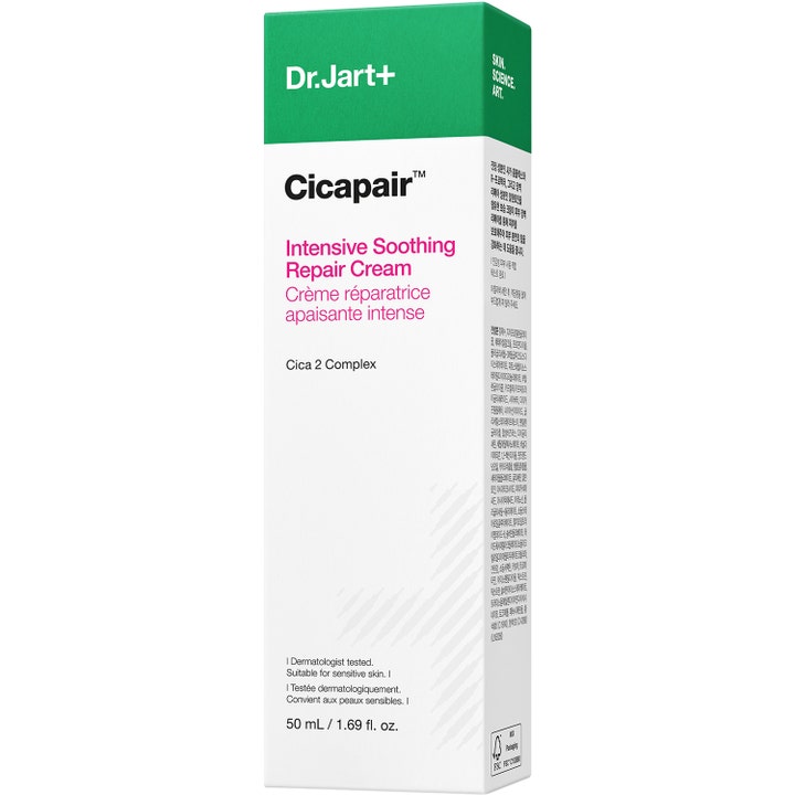 Dr.Jart+ Cicapair Intensive Soothing Repair Cream 50 ml intensiv reparationskräm för känslig hy i vit och grön box
