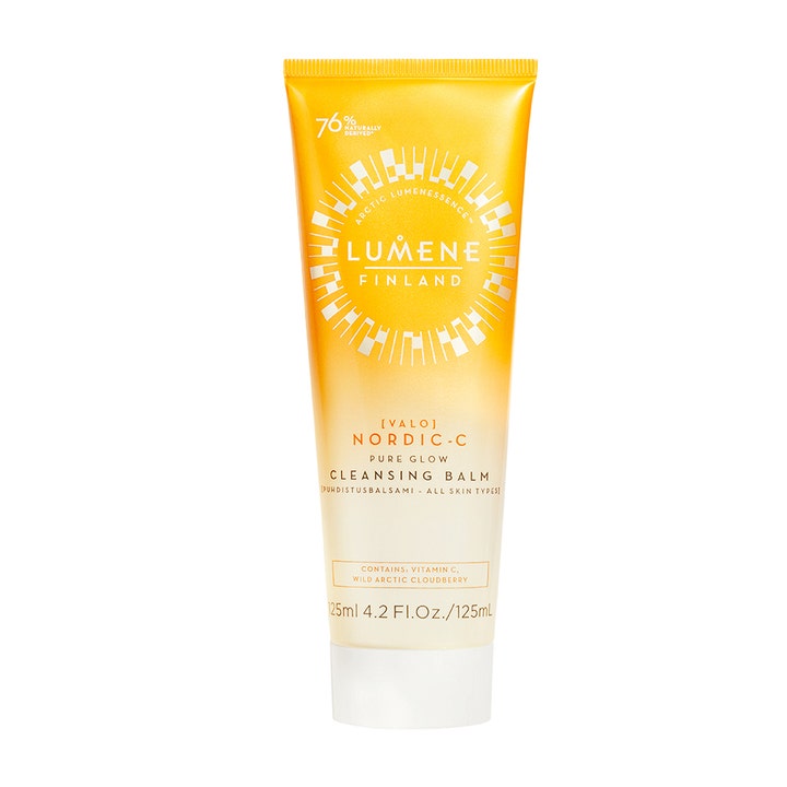 Lumene Nordic-C Pure Glow Cleansing Balm 125ml c-vitamin ansiktsrengöring i gul tub med hjortron ger lyster.