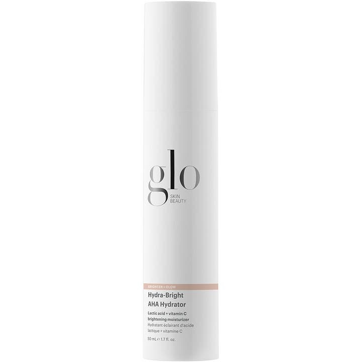 Glo Skin Beauty Hydra-Bright AHA Hydrator 50 ml lystergivande ansiktskräm med AHA i vit stilren pumpflaska