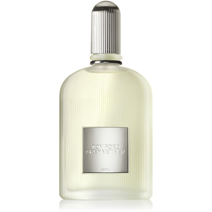Tom Ford Grey Vetiver Eau de Parfum 50 ml herrparfym i en räfflad flaska av frostat glas med silvriga detaljer