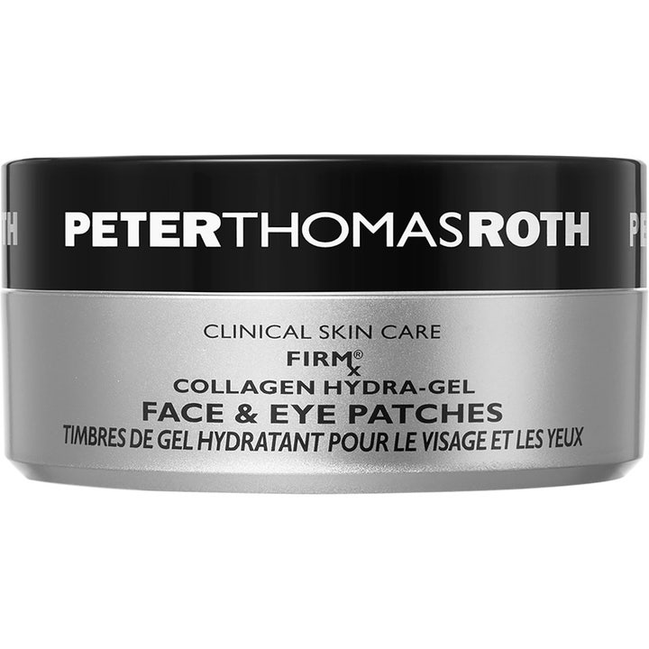 Peter Thomas Roth FIRMx Collagen Hydra-Gel Face & Eye Patches ansikts och ögonpatches kollagen i en silverfärgad burk