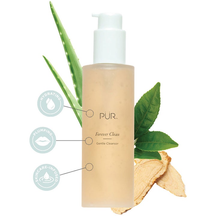 PÜR Forever Clean Gentle Cleanser 150 ml mildrengöring i frostad pumpflaska med aloe vera som ger fukt.
