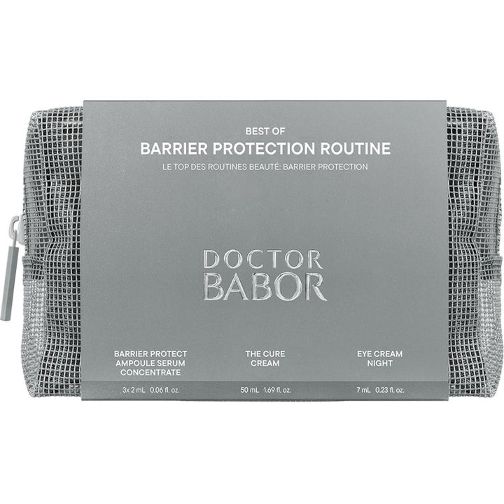 Babor DOC Barrier Protection Routine 63 ml stärkande ansiktsvård i en grå meshnecessär med matchande papphölje