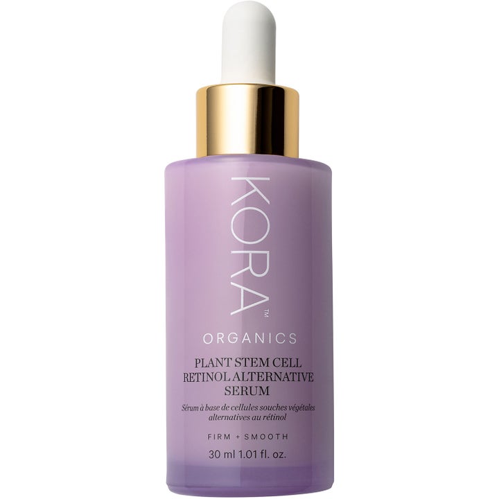 KORA Organics Plant Stem Cell Retinol Alternative Serum 30 ml ekologiskt serum i lila frostad flaska med guldlock