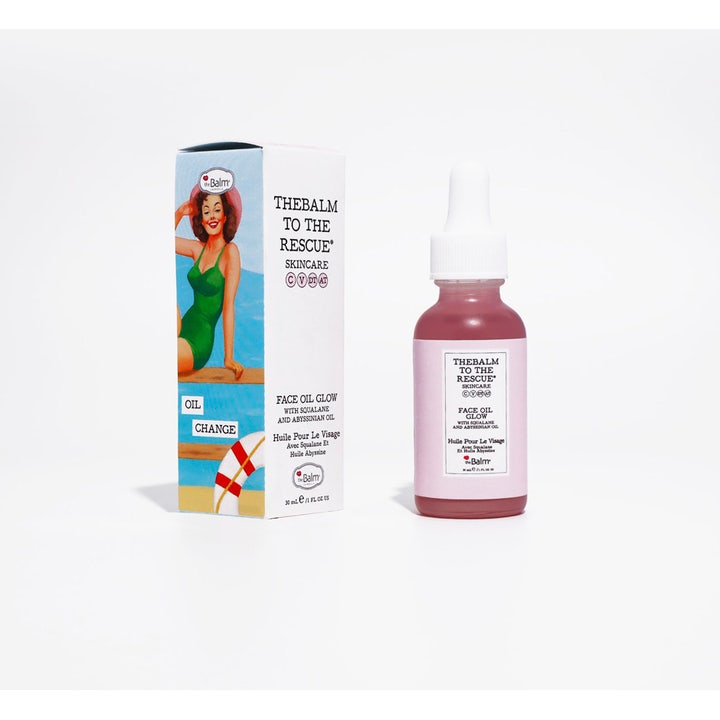 the Balm theBalm to the Rescue Face Oil Glow Serum 30 ml lystergivande abyssinian ansiktsolja i frostad flaska med vit kork