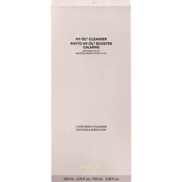 Babor Set HY-ÖL &amp; Phyto Calming Booster 300 ml lugnande ansiktsvård i beige ytterkartong