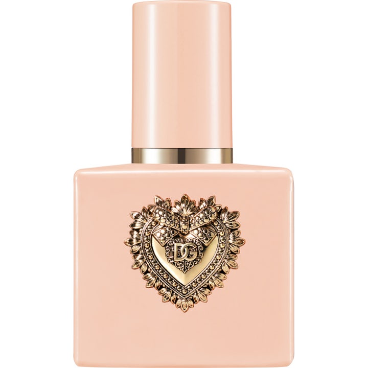 Dolce & Gabbana My Devotion Intense Eau de Parfum 30 ml parfym i en persikofärgad flaska med ett stort guldhjärta