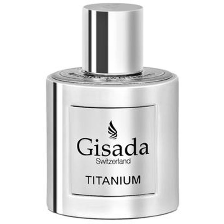 Gisada Titanium Eau de Parfum 100 ml herrparfym i en glansig silverfärgad flaska med matchande lock