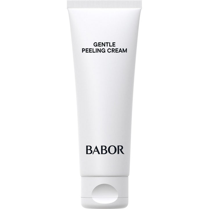 Babor Gentle Peeling Cream 50 ml exfolierande ansiktspeeling i en minimalistisk vit plasttub för mjuk hy