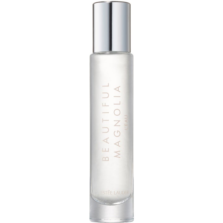 Estée Lauder Beautiful Magnolia L'Eau de Toilette 10 ml blommig mysk parfym i smal flaska av frostat glas med silverlock