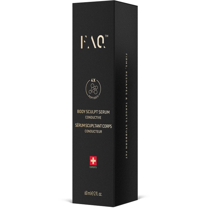 FAQ Swiss FAQ Body Sculpt Serum 60 ml anti-celluliter peptidserum för kroppsformning i en matt svart ytterförpackning