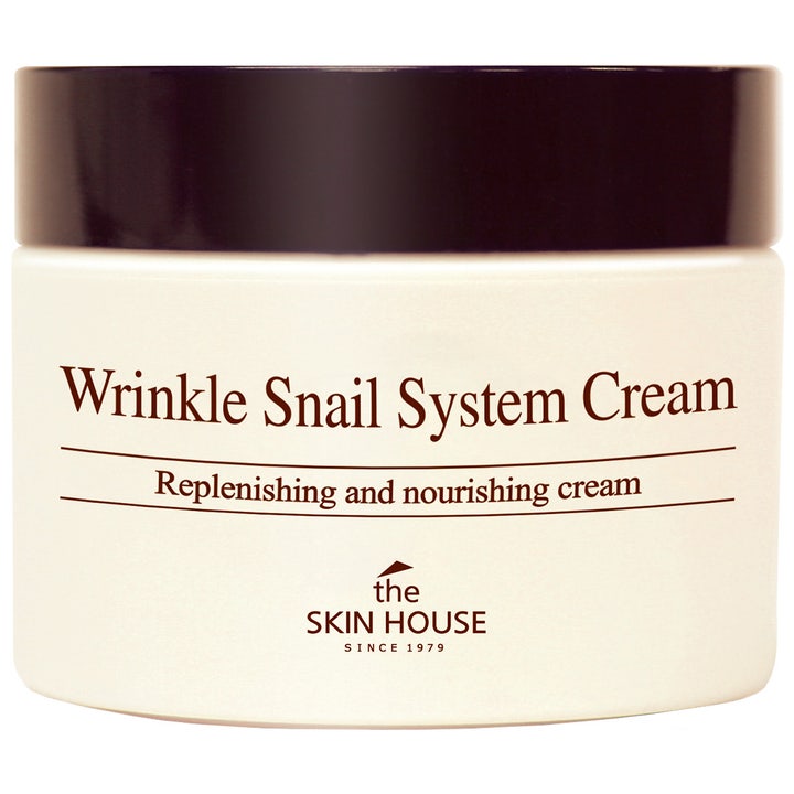 The Skin House Wrinkle Snail System Cream närande anti-aging ansiktskräm med snigelsekret i vit burk med mörkt lock