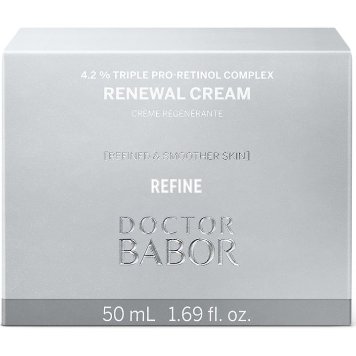 Doctor Babor Renewal Cream 50 ml anti-aging retinol kräm för hudföryngring anti-rynk i silverfärgad ytterbox.