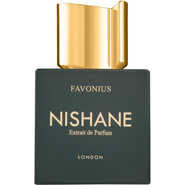 NISHANE Favonious 100 ml elegant unisex parfym i en mörkgrön kvadratisk flaska med ett glansigt guldfärgat lock