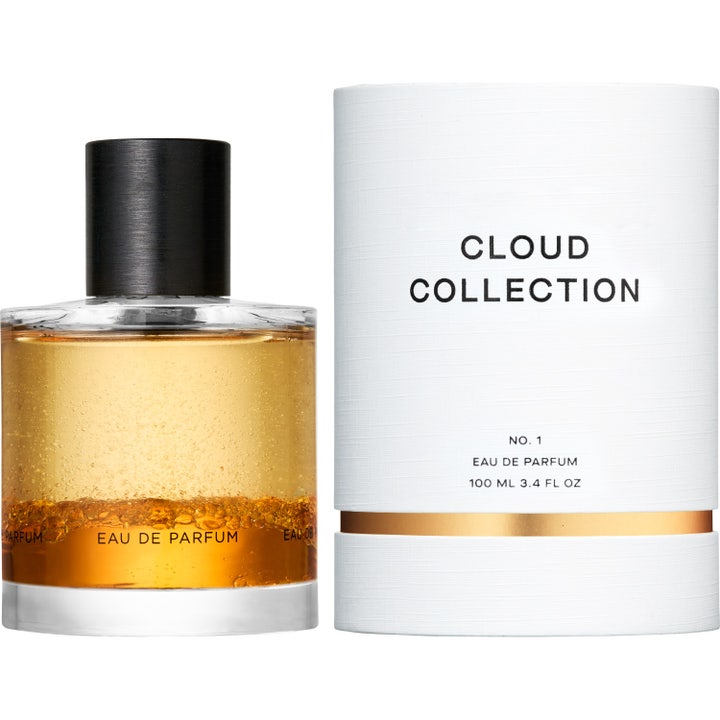 Zarkoperfume Cloud Collection 100ml edp parfym med tvådelad vätska i glasflaska som balanserar på en sten