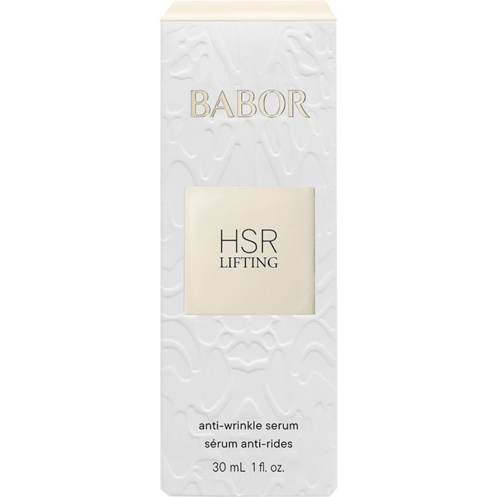 Babor HSR Lifting Serum 30 ml anti-age lyftserum mot antirynkor i vit reliefmönstrad ytterkartong med gulddetaljer