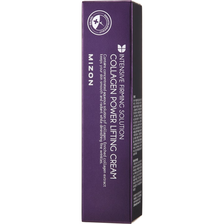Mizon Collagen Power Lifting Cream 35 ml intensiv kollagen kräm i lila ytterförpackning som ger fastare hy