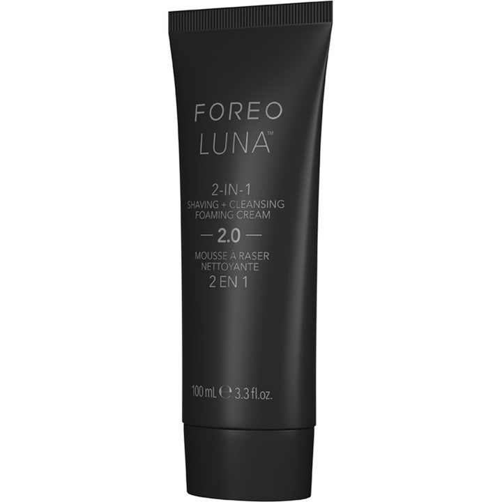 Foreo Luna 2-in-1 Shaving + Cleansing Foaming Cream 2.0 100 ml 2-i-1 ansiktsrengöring och rakkräm i matt svart tub