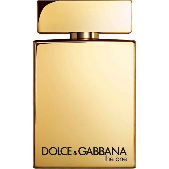 Dolce & Gabbana The One Gold Intense 100ml Eau de Parfum i en guldglänsande rektangulär flaska med matchande lock