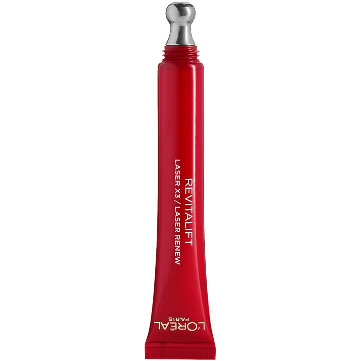 L'Oréal Paris Revitalift Laser Eye Cream 15 ml ögonkräm mot rynkor i röd tub med svalkande metallapplikator