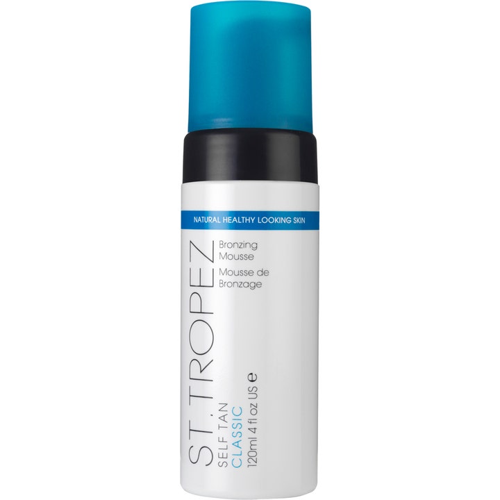 St. Tropez Self Tan Classic Bronzing Mousse 120ml self tanning för naturlig lyster i vit plastflaska med blått lock