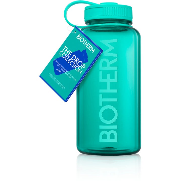Biotherm Aqua Drop Set 1 st återfuktande kroppsvård i en turkos återanvändbar sportflaska med vit logotyp
