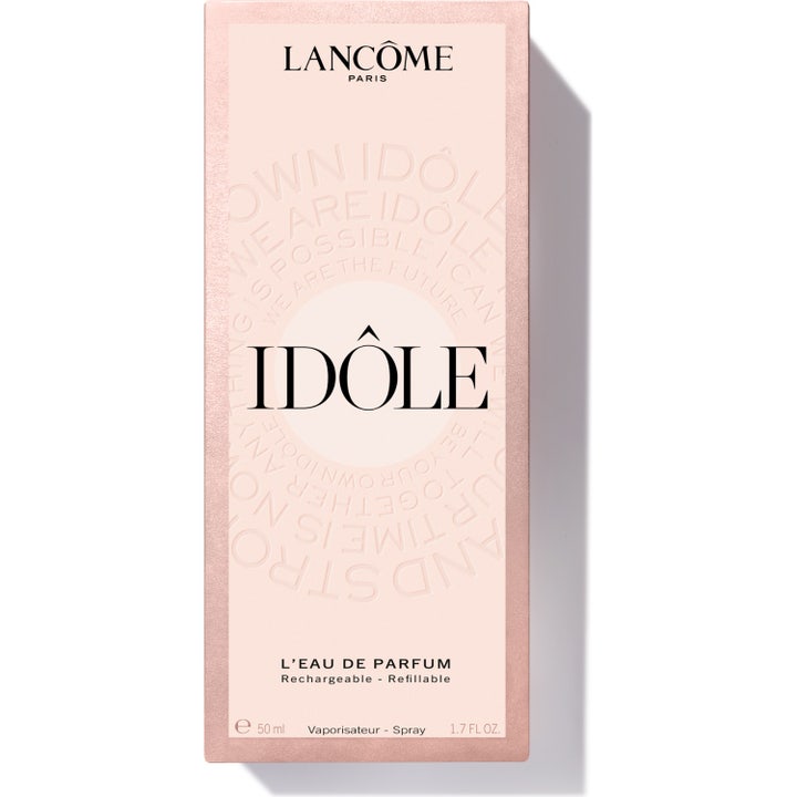 Lancôme Idôle Eau de Parfum 50 ml blommig elegant parfym i ljusrosa ytterförpackning med roséguldfärgade kanter