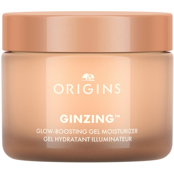 Origins Ginzing Glow-Boosting Gel Moisturizer 50 ml lystergivande glowkräm i persikofärgad glasburk