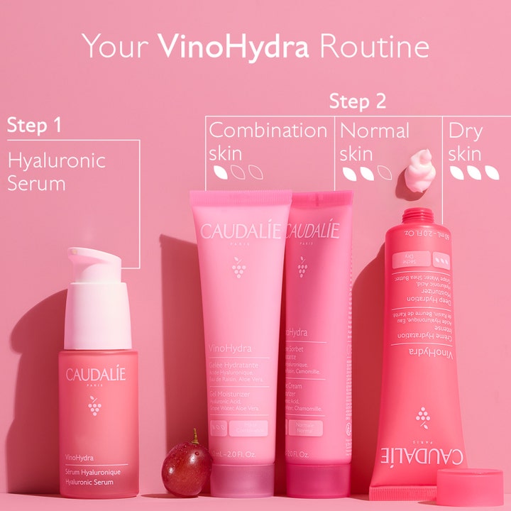 Caudalie Vinohydra Deep Hydration Moisturizer 60 ml djup återfuktande ansiktskräm i rosa tuber
