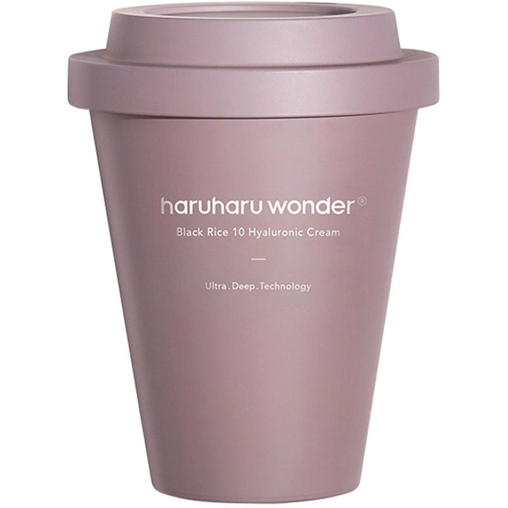 haruharu wonder Black Rice 10 Hyaluronic Cream 90 ml ansiktskräm med 10 hyaluronsyror i lila kaffekoppsformad burk