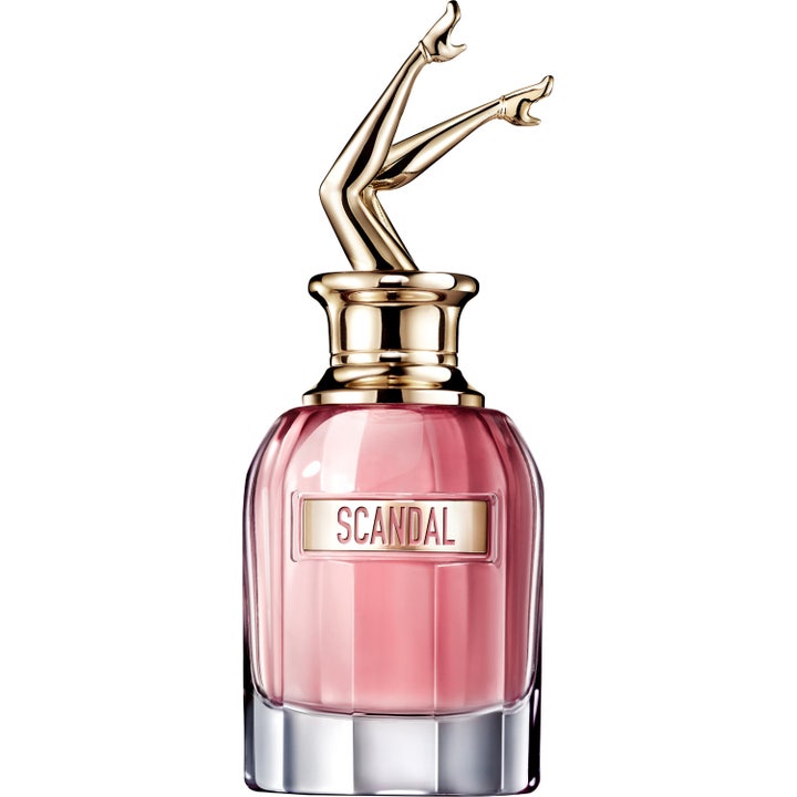 Jean Paul Gaultier Scandal Eau de Parfum 50 ml damparfym i glasflaska med rosa vätska och guldkork formad som ben