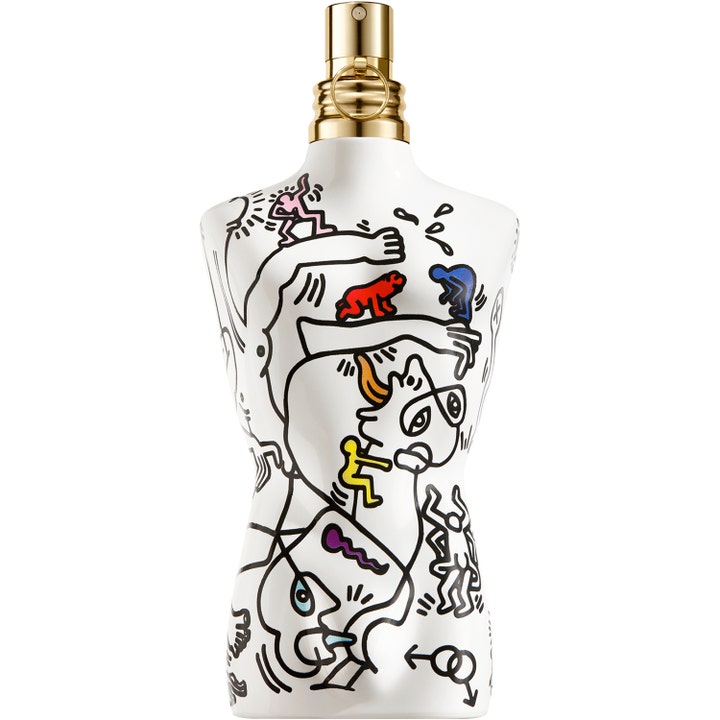 Jean Paul Gaultier Le Male Pride Collector 125 ml eau de toilette i vit torsoflaska med färgglada figurer och guld