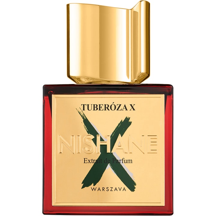 NISHANE Tuberoza X Extrait de Parfum 100 ml tuberose parfym i röd glasflaska med guldlock och guldetikett