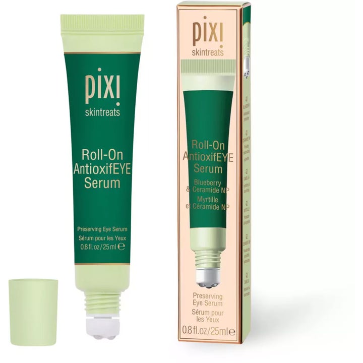 Pixi Roll-On AntioxifEYE Serum 25 ml vårdande ögonserum i grön tub med svalkande metallkula och ytterförpackning