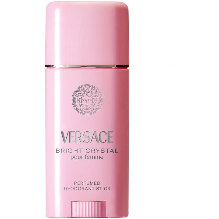 Versace Bright Crystal deodorant stick 50ml damdeostick i en rosa hylsa med silvrig logotyp som ger en lyxig fräschör
