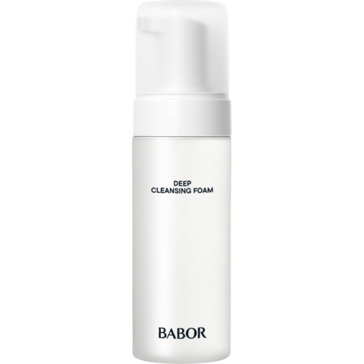 Babor Deep Cleansing Foam mild ansiktsrengöring djuprengörande i en vit stilren pumpflaska med genomskinligt lock