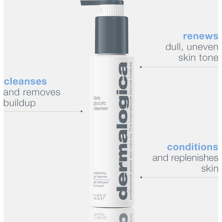 Dermalogica Daily Glycolic Cleanser 150 ml djuprengöring ansikte pumpas ut som en klar gel i handen för jämn hudton