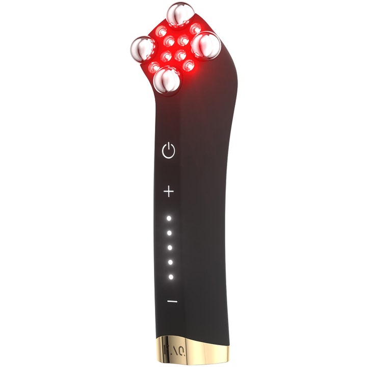 FAQ Swiss FAQ 402 Dual Microcurrent NIR LED Toning Device hudvårdsverktyg med rött ljus och runda silverkulor