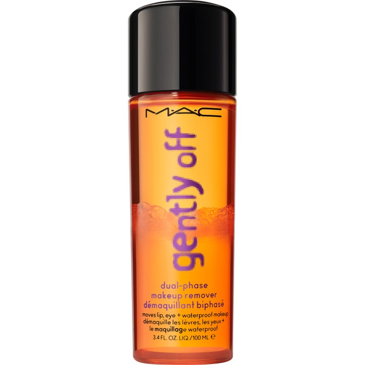 MAC Gently Off 100 ml sminkremover för vattenfast smink med bärnstensfärgad tvåfasformula och svart skruvlock