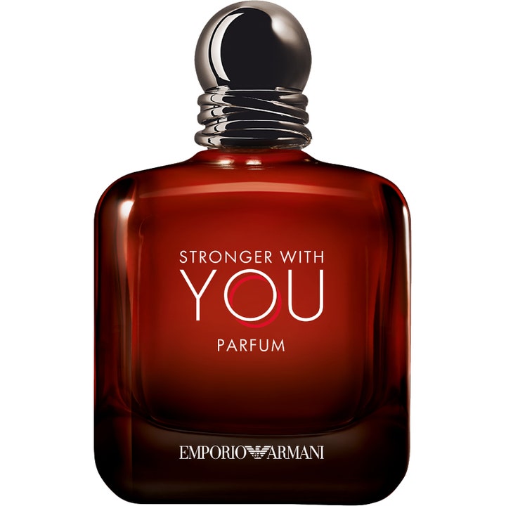 Emporio Armani Stronger With You Parfum 100 ml intensiv herrparfym i bärnstensfärgad glasflaska med mörkt metallock