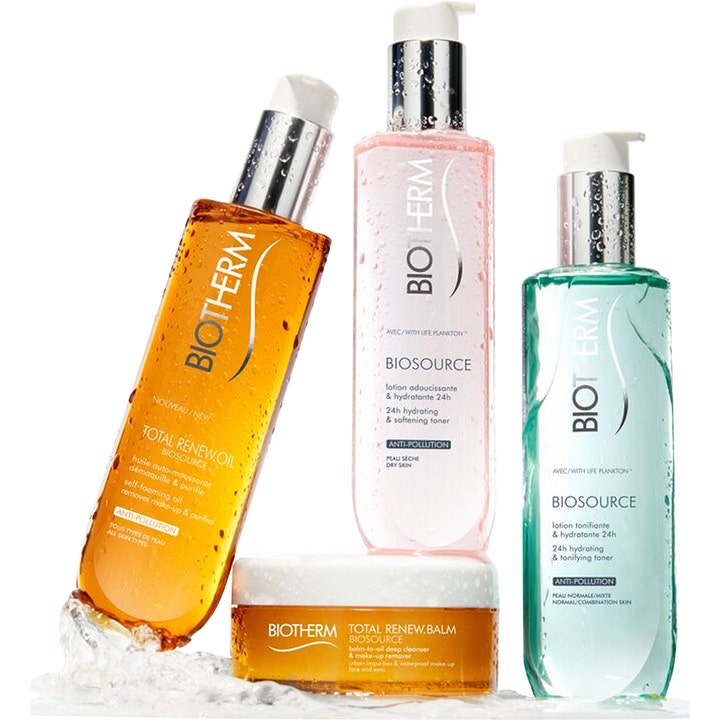 Biotherm Biosource Total Renew Oil Cleanser 200 ml i genomskinlig pumpflaska med anti-pollution effekt