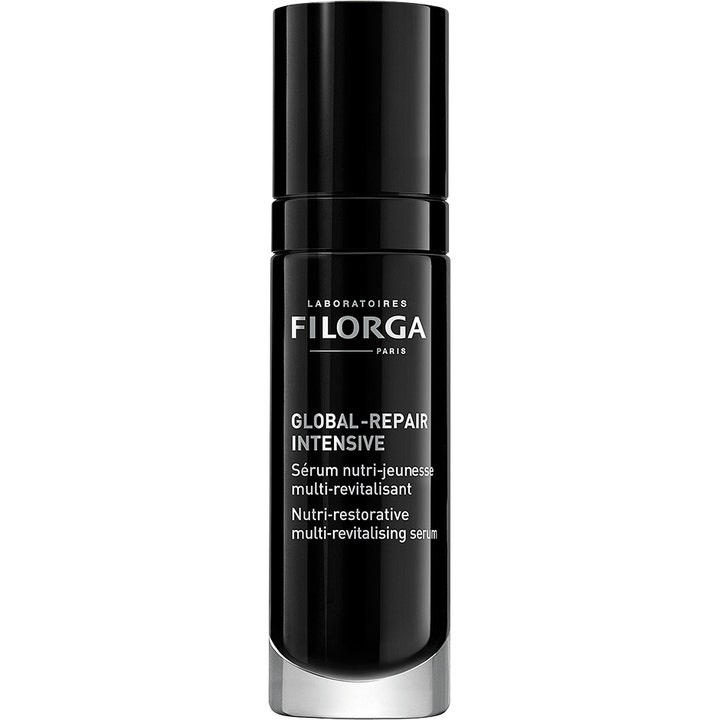 Filorga Global Repair Intensive 30 ml anti age behandling för mogen hud i en glansig svart flaska med vit text